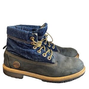 Timberland Denim leather boots size 5 @S7